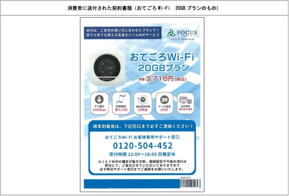 消費者に送られた契約書類(出典:消費者庁、以下同)